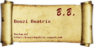 Boszi Beatrix névjegykártya