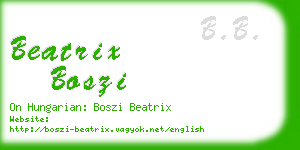 beatrix boszi business card